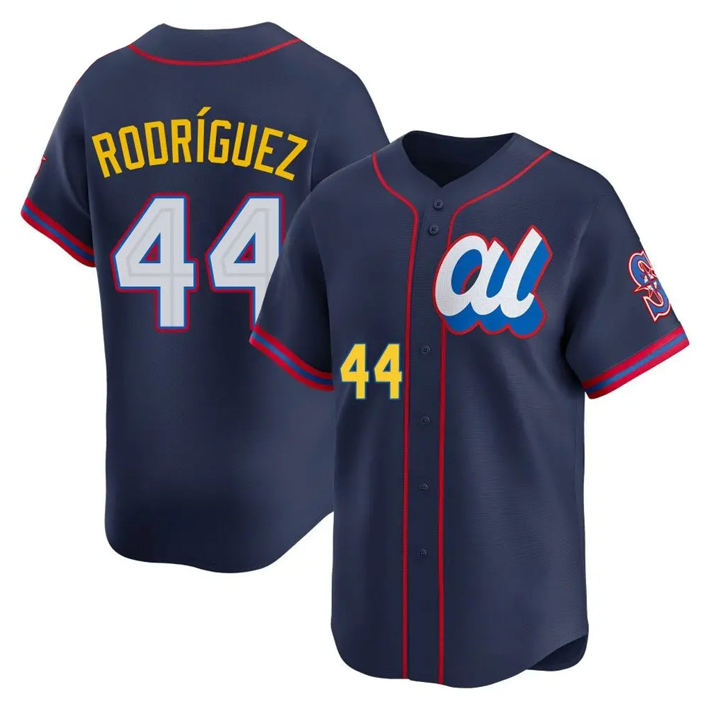 Johmsee S.Mariners #44 Julio Rodriguez Player Navy American League All-Star Edition Limited Stitched Jerseys