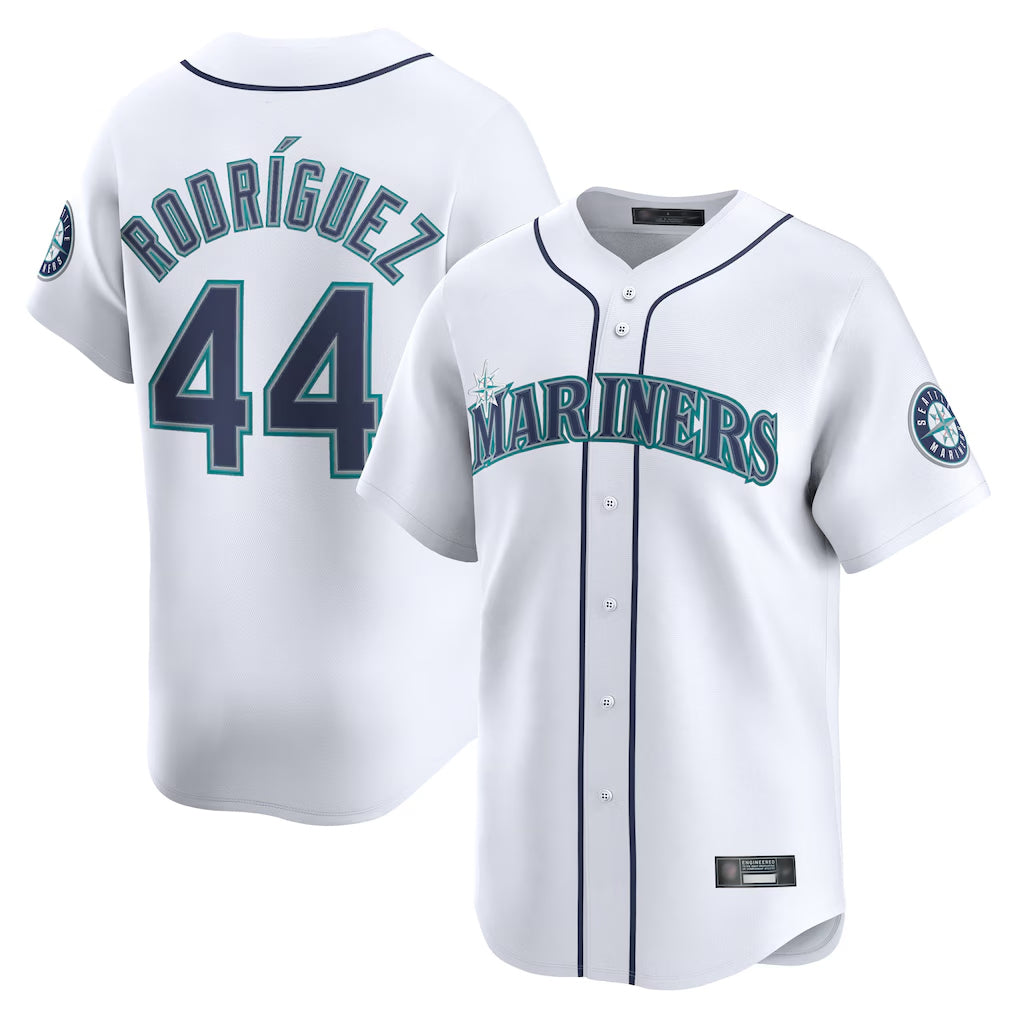 Johmsee S.Mariners #44 Julio Rodriguez Player White Home Limited Stitched Jerseys