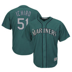 Johmsee S.Mariners #51 Ichiro Suzuki Player Aqua Majestic Cool Base Limited Stitched Jerseys
