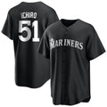 Johmsee S.Mariners #51 Ichiro Suzuki Player Black Home Limited Stitched Jerseys