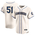 Johmsee S.Mariners #51 Ichiro Suzuki Player Cream Home Limited Stitched Jerseys