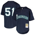 Johmsee S.Mariners #51 Ichiro Suzuki Player Navy Majestic Cool Base Game Stitched Jerseys