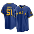 Johmsee S.Mariners #51 Ichiro Suzuki Player Royal City Connect Home Game Stitched Jerseys