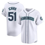 Johmsee S.Mariners #51 Ichiro Suzuki Player White Home Limited Stitched Jerseys