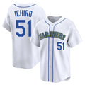 Johmsee S.Mariners #51 Ichiro Suzuki Player White Pitch Fashion Game Stitched Jerseys