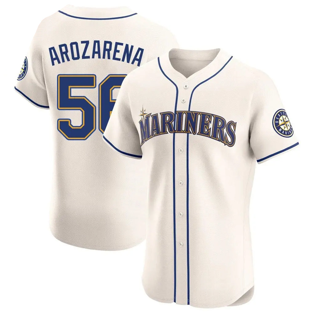 Johmsee S.Mariners #56 Randy Arozarena Player Cream Home Limited Elite Stitched Jerseys