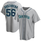 Johmsee S.Mariners #56 Randy Arozarena Player Gray Home Game Stitched Jerseys
