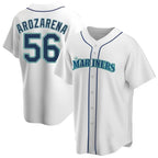 Johmsee S.Mariners #56 Randy Arozarena Player White Home Game Stitched Jerseys