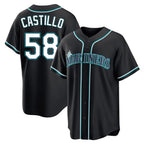 Johmsee S.Mariners #58 Luis Castillo Player Black Fashion Home Limited Stitched Jerseys