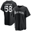 Johmsee S.Mariners #58 Luis Castillo Player Black Home Limited Stitched Jerseys