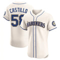 Johmsee S.Mariners #58 Luis Castillo Player Cream Home Limited Elite Stitched Jerseys