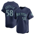 Johmsee S.Mariners #58 Luis Castillo Player Navy Home Limited Stitched Jerseys