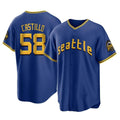 Johmsee S.Mariners #58 Luis Castillo Player Royal City Connect Home Game Stitched Jerseys