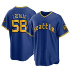 Johmsee S.Mariners #58 Luis Castillo Player Royal City Connect Home Game Stitched Jerseys