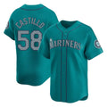 Johmsee S.Mariners #58 Luis Castillo Player Teal Home Limited Stitched Jerseys