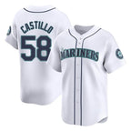 Johmsee S.Mariners #58 Luis Castillo Player White Home Limited Stitched Jerseys