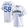 Johmsee S.Mariners #58 Luis Castillo Player White Throwback Cooperstown Collection Limited Game Stitched Jerseys