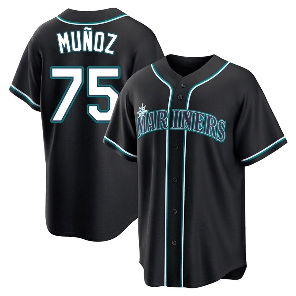 Johmsee S.Mariners #75 Andres Munoz Player Black Fashion Home Limited Stitched Jerseys