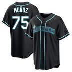 Johmsee S.Mariners #75 Andres Munoz Player Black Fashion Home Limited Stitched Jerseys