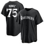 Johmsee S.Mariners #75 Andres Munoz Player Black Home Limited Stitched Jerseys