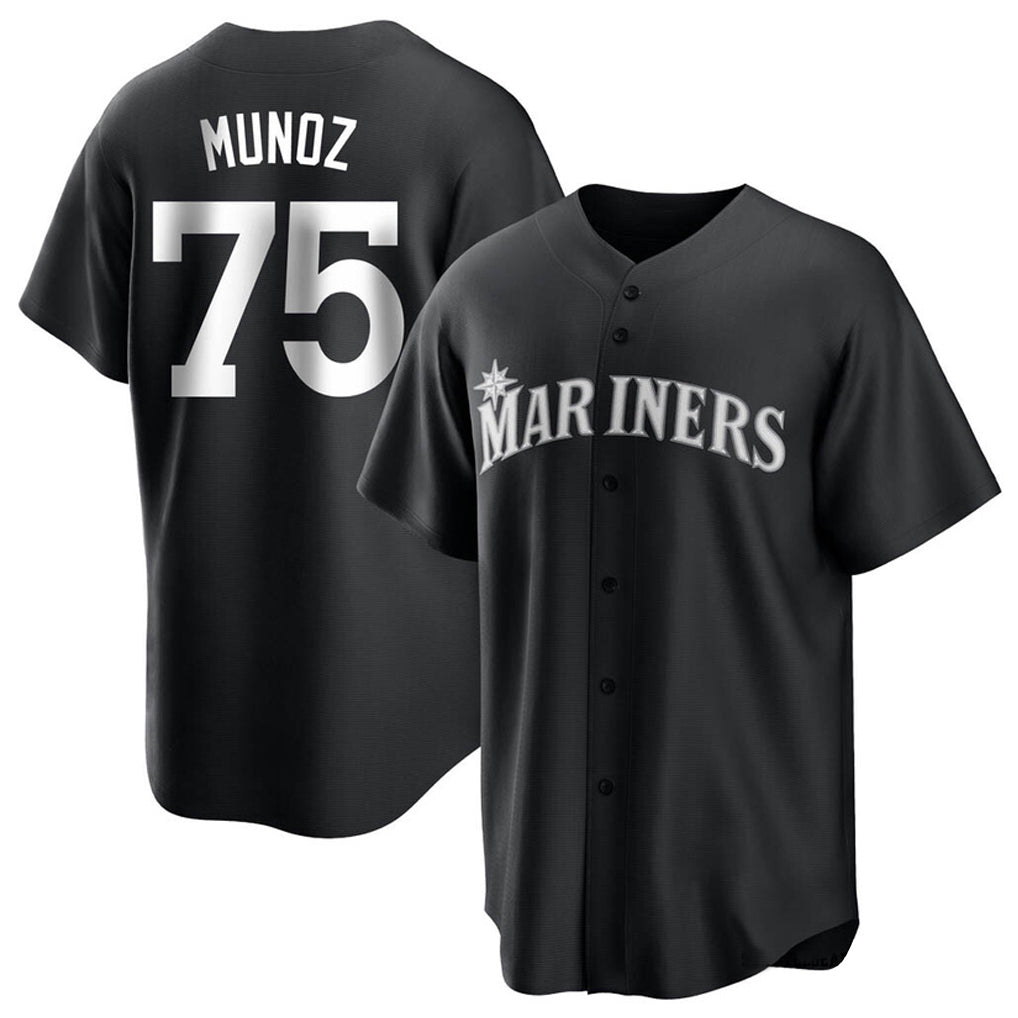 Johmsee S.Mariners #75 Andres Munoz Player Black Home Limited Stitched Jerseys