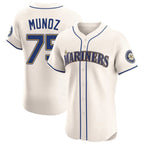 Johmsee S.Mariners #75 Andres Munoz Player Cream Home Limited Elite Stitched Jerseys