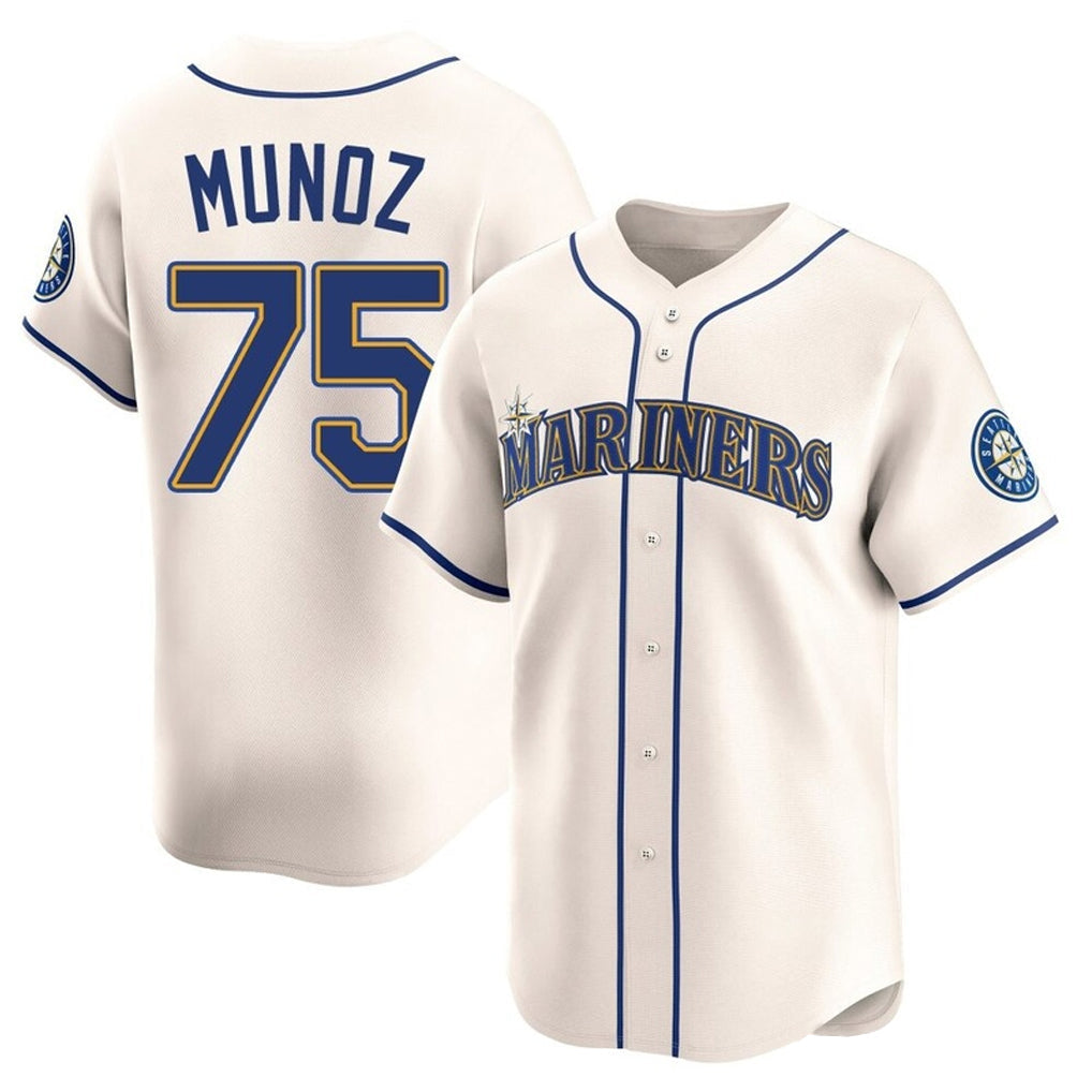 Johmsee S.Mariners #75 Andres Munoz Player Cream Home Limited Stitched Jerseys