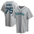 Johmsee S.Mariners #75 Andres Munoz Player Gray Home Game Stitched Jerseys