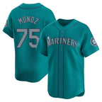 Johmsee S.Mariners #75 Andres Munoz Player Teal Home Limited Stitched Jerseys