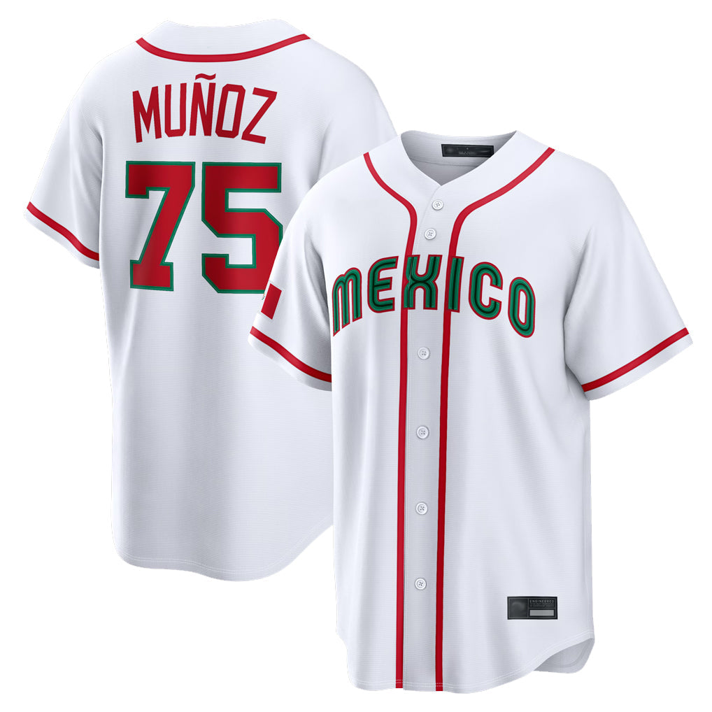 Johmsee S.Mariners #75 Andres Munoz Player White 2026 World Classic Home Limited Stitched Jerseys