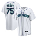 Johmsee S.Mariners #75 Andres Munoz Player White Home Game Stitched Jerseys