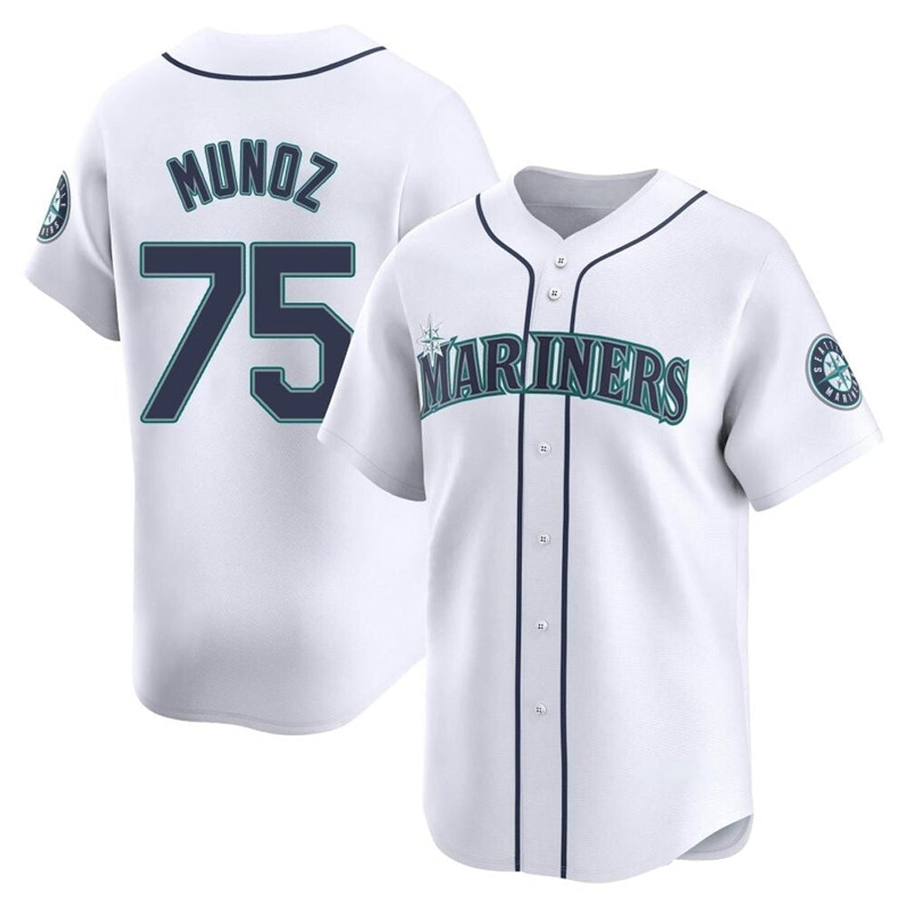 Johmsee S.Mariners #75 Andres Munoz Player White Home Limited Stitched Jerseys