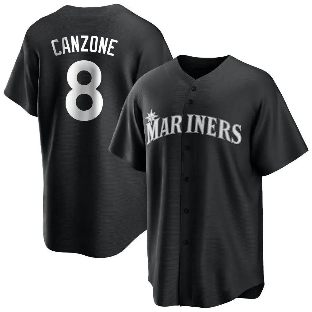 Johmsee S.Mariners #8 Dominic Canzone Player Black Home Limited Stitched Jerseys