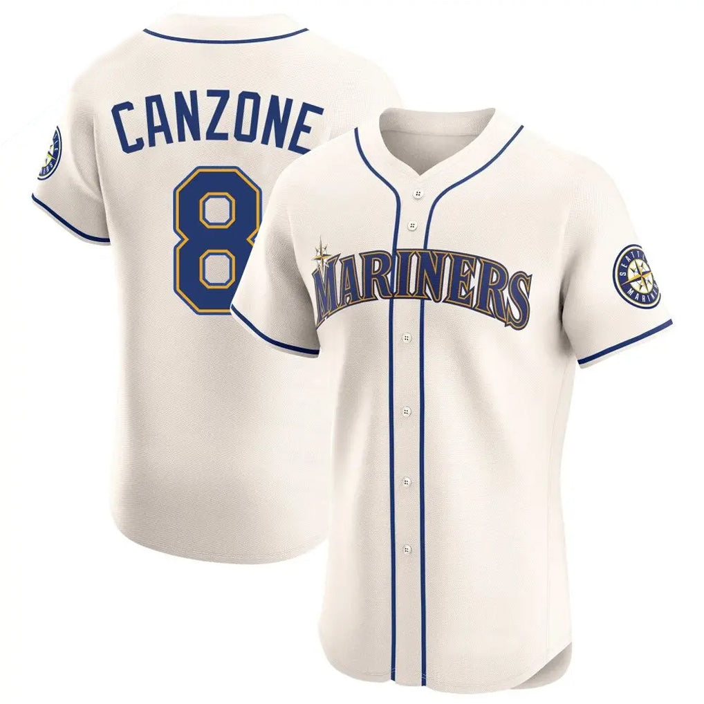 Johmsee S.Mariners #8 Dominic Canzone Player Cream Home Limited Elite Stitched Jerseys