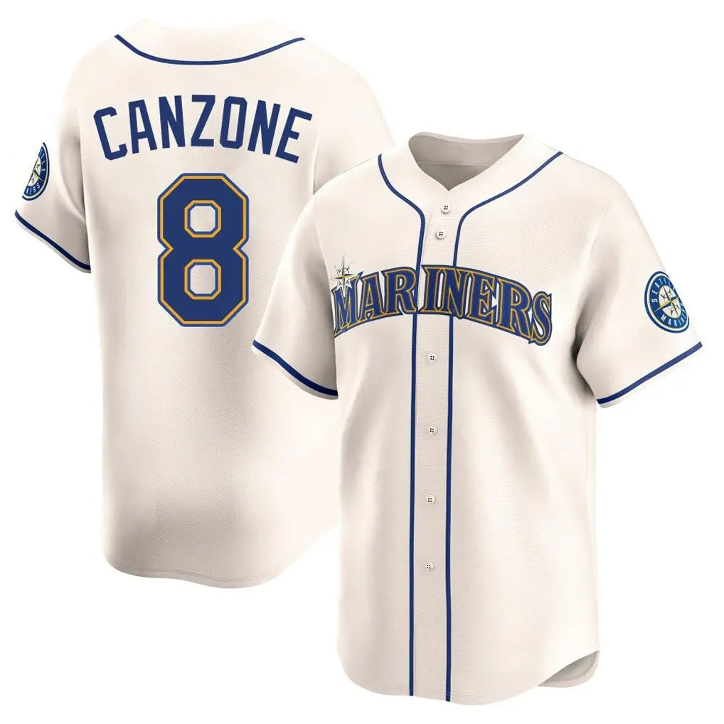Johmsee S.Mariners #8 Dominic Canzone Player Cream Home Limited Stitched Jerseys