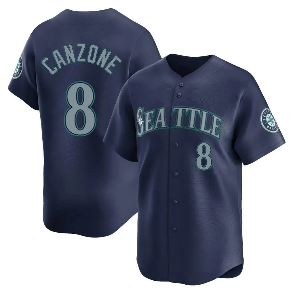 Johmsee S.Mariners #8 Dominic Canzone Player Navy Home Limited Stitched Jerseys