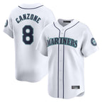 Johmsee S.Mariners #8 Dominic Canzone Player White Home Limited Stitched Jerseys