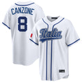 Johmsee S.Mariners #8 Dominic Canzone Player White Italy 2026 World Classic Home Game Stitched Jerseys