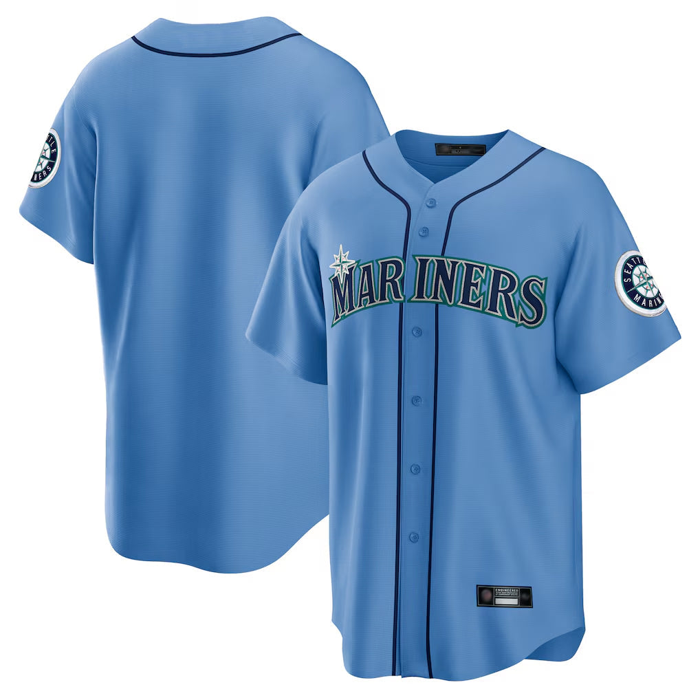 Johmsee S.Mariners Blank Player Light Blue Home Limited Stitched Jerseys