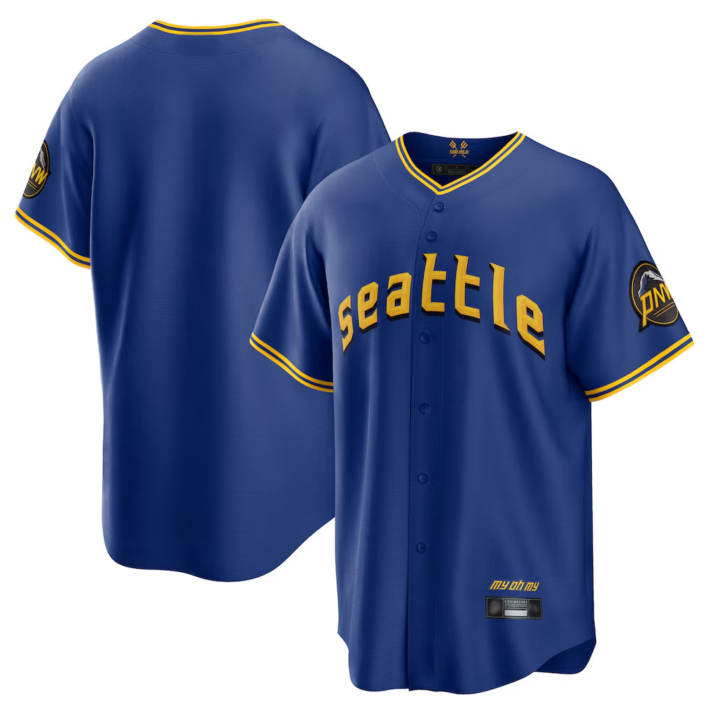 Johmsee S.Mariners Blank Player Royal City Connect Home Game Stitched Jerseys