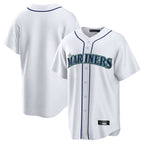 Johmsee S.Mariners Blank Player White Home Game Stitched Jerseys
