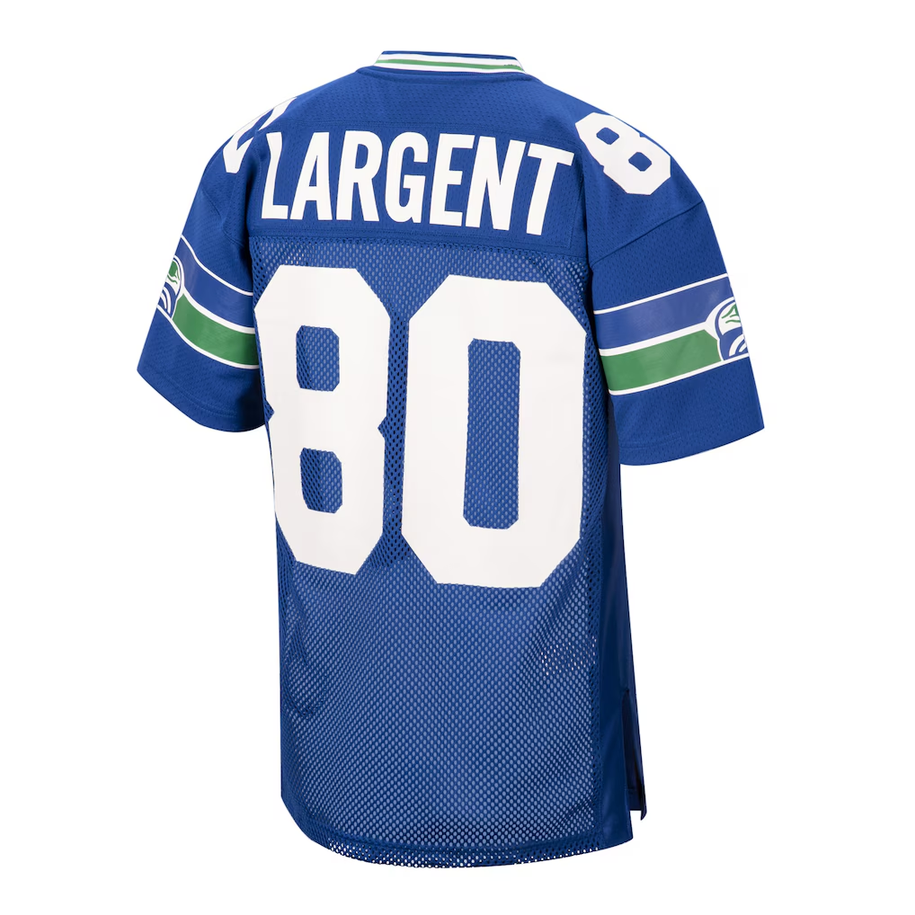 Johmsee S.Seahawks 1985 #80 Steve Largent Mitchell & Ness Royal Authentic Throwback Retired Player Stitched Puhic Jersey