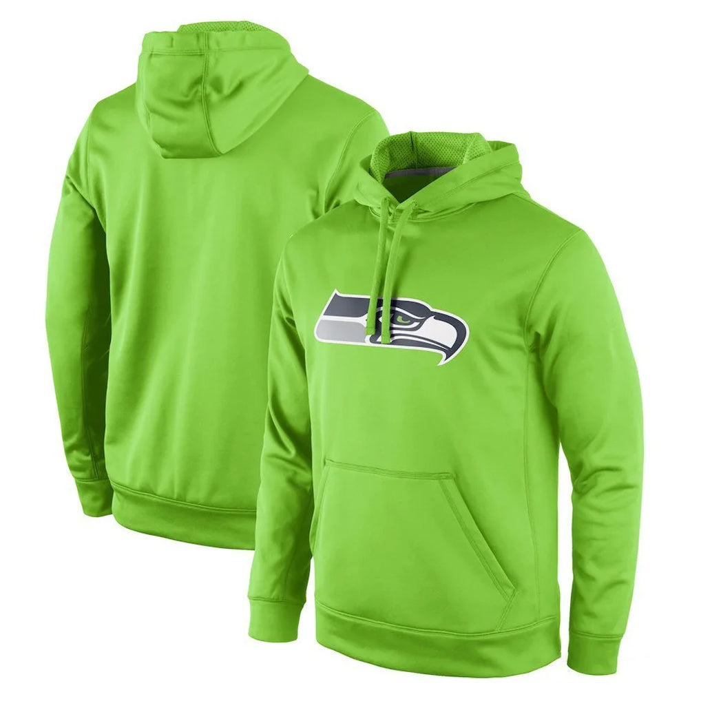 Johmsee S.Seahawks Green LOGO Pullover Hoodies Game Blank Player Stitched Jerseys