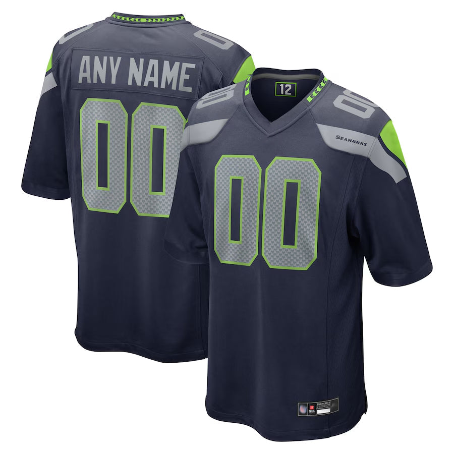 Johmsee Custom S.Seahawks Home Game Stitched Jerseys