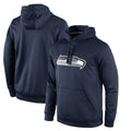 Johmsee S.Seahawks Navy LOGO Pullover Hoodies Game Blank Player Stitched Jerseys