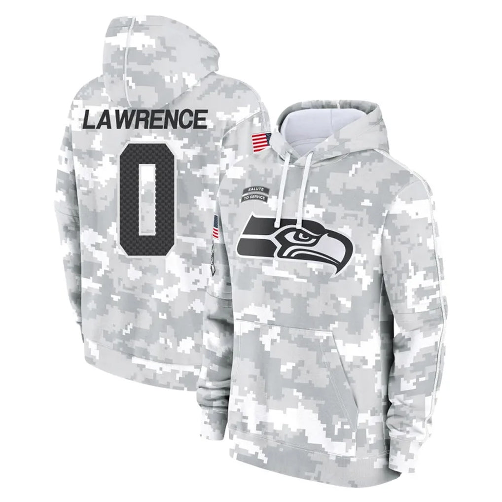 Johmsee S.Seahawks #0 DeMarcus Lawrence Player Arctic Camo Limited Salute to Service Pullover Hoodies Game Stitched Jerseys