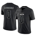 Johmsee S.Seahawks #0 DeMarcus Lawrence Player Black Limited Reflective Home Game Stitched Jerseys