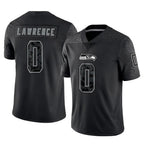 Johmsee S.Seahawks #0 DeMarcus Lawrence Player Black Limited Reflective Home Game Stitched Jerseys