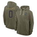 Johmsee S.Seahawks #0 DeMarcus Lawrence Player Olive Salute to Service Pullover Hoodies Limited Stitched Jerseys