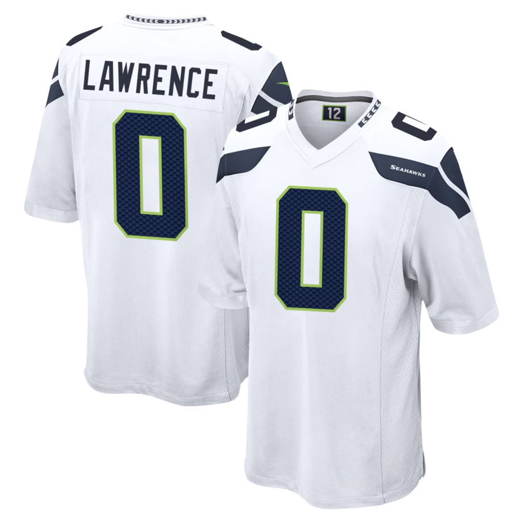 Johmsee S.Seahawks #0 DeMarcus Lawrence Player White Home Game Stitched Jerseys